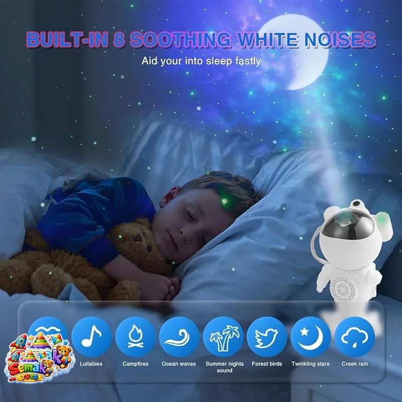خرید چراغ خواب پروژکتور کهکشانی فضانورد بلوتوث اسپیکردار