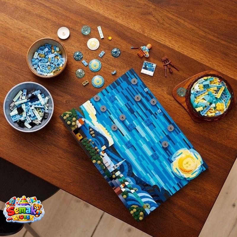 لگو تابلو نقاشی شب پر ستاره ونگوگ 2316 قطعه مدل The Starry Night Vincent van Gogh 9907