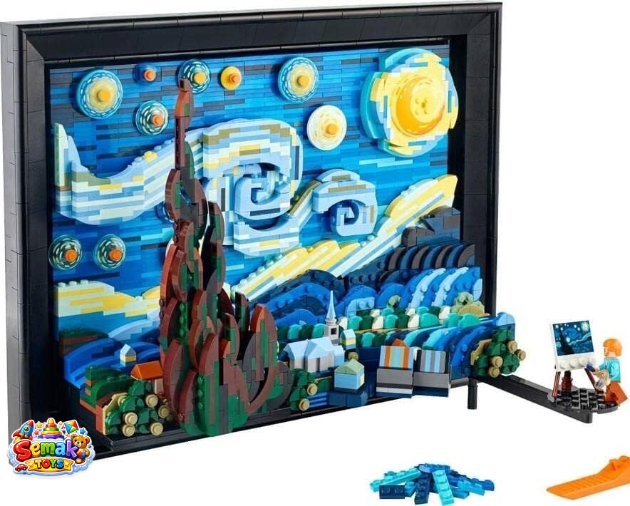 لگو تابلو نقاشی شب پر ستاره ونگوگ 2316 قطعه مدل The Starry Night Vincent van Gogh 9907