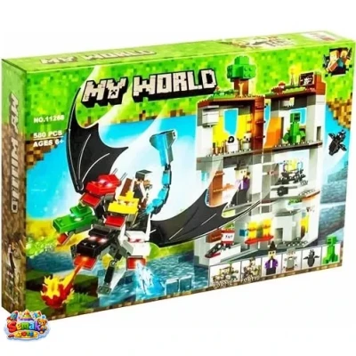 خرید لگو ساختنی مدل ماینکرافت 580 قطعه نبرد اژدها Minecraft Dragon Wars آیتم 11268