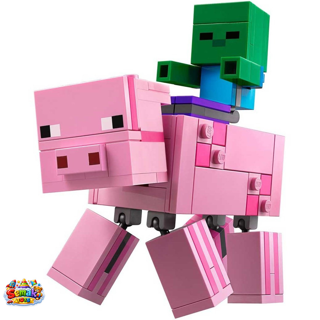 خرید لگو ساختنی ماینکرافت مدل BigFig Pig with Baby Zombie  ظرفیت 159 قطعه آیتم 11473