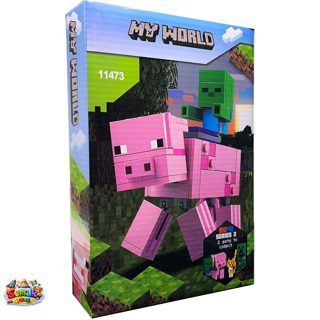 خرید لگو ساختنی ماینکرافت مدل BigFig Pig with Baby Zombie  ظرفیت 159 قطعه آیتم 11473