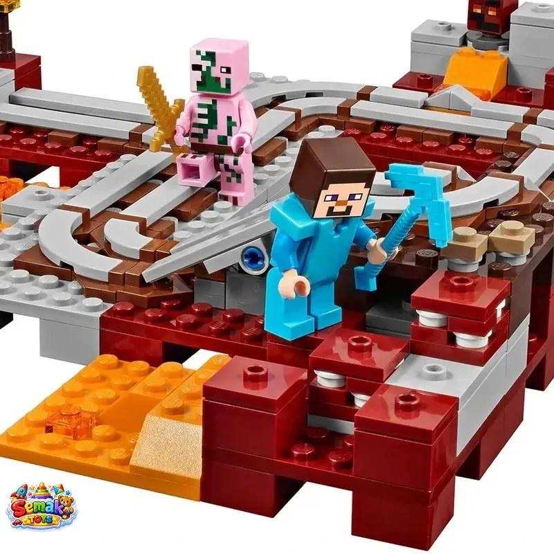 خرید لگو ساختنی ماینکرفت سری مای ورلد 399 قطعه طرح The Nether Railway آیتم 10620