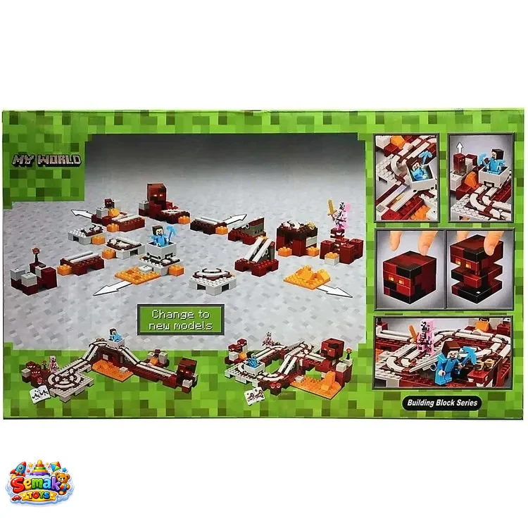 خرید لگو ساختنی ماینکرفت سری مای ورلد 399 قطعه طرح The Nether Railway آیتم 10620