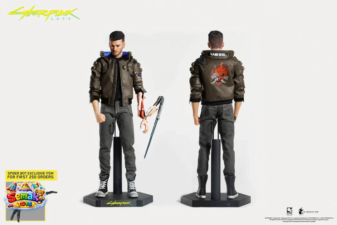 خرید اکشن فیگور شخصیت وی از بازی سایبرپانک مقیاس 1/6 کف کفش و یقه چراغدار Cyberpunk2077 v male 1/6 Articualted figure | فیگور کلکسیونی اورجینال