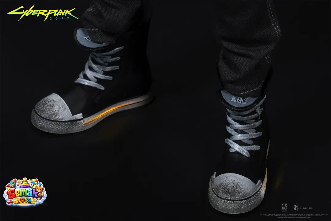 خرید اکشن فیگور شخصیت وی از بازی سایبرپانک مقیاس 1/6 کف کفش و یقه چراغدار Cyberpunk2077 v male 1/6 Articualted figure | فیگور کلکسیونی اورجینال
