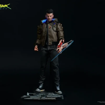خرید اکشن فیگور شخصیت وی از بازی سایبرپانک مقیاس 1/6 کف کفش و یقه چراغدار Cyberpunk2077 v male 1/6 Articualted figure | فیگور کلکسیونی اورجینال