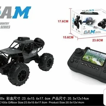 خرید اسباب بازی ماشین کنترلی آفرود دوربین دار مانیتور دار مدل C100 | انتقال تصویر زنده FPV