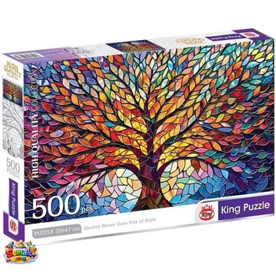 پازل 500 قطعه طرح درخت رنگارنگ برند کینگ