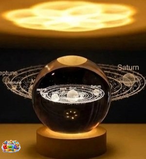 گوی کریستال سه بعدی رومیزی در دو سایز  Night Light LED Crystal Ball Table Lamp
