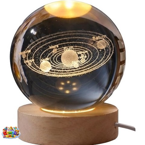 گوی کریستال سه بعدی رومیزی در دو سایز  Night Light LED Crystal Ball Table Lamp
